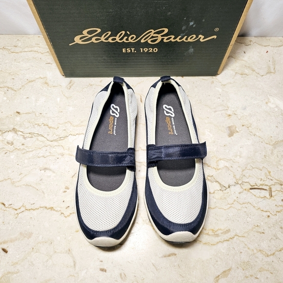 Eddie Bauer EB Sport Womens Navy & Light Gray Mary Jane Shoes Size 7.5 - Picture 4 of 7